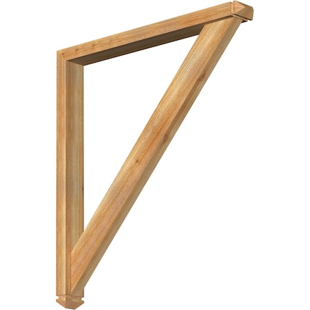 Traditional Arts And Crafts Rough Sawn Bracket W/ Offset Brace, Western Red Cedar, 4W X 36D X 40H